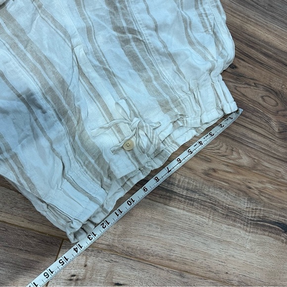 Madewell Linen-Blend Pull-On Paperbag Shorts: Undyed Stripe Edition - Picture 10 of 11
